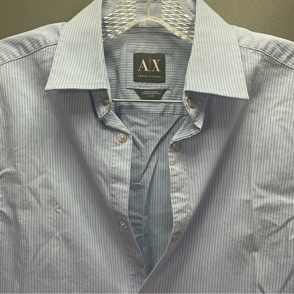 COPY - Armani Exchange blue pinstripe button down collared business professiona… - Picture 2 of 12